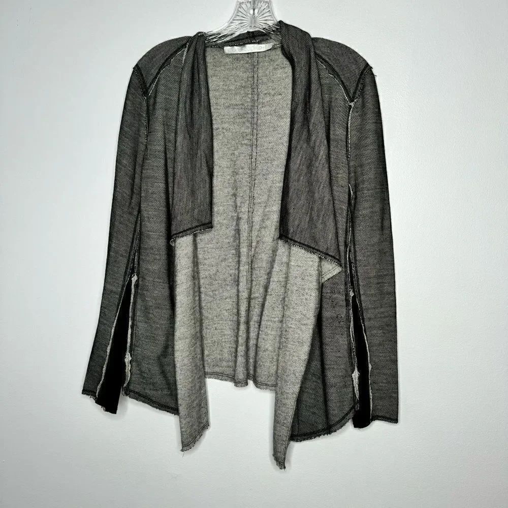 Lola & Sophie gray and black wool blend cardigan size medium